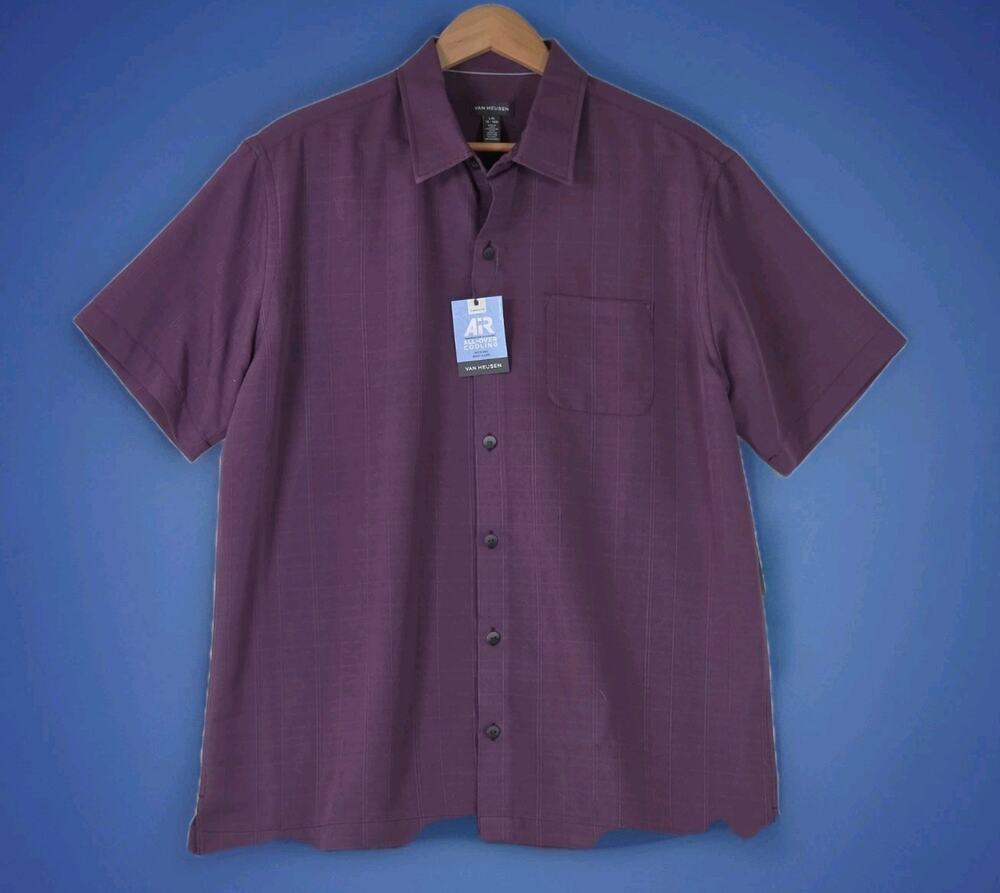 Van Heusen Classic Fit All Over Cooling Men's Large 16-16.5 Shirt ButtonUp NWT